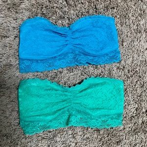 💙Lot of 2 lace bandeau bralettes💚